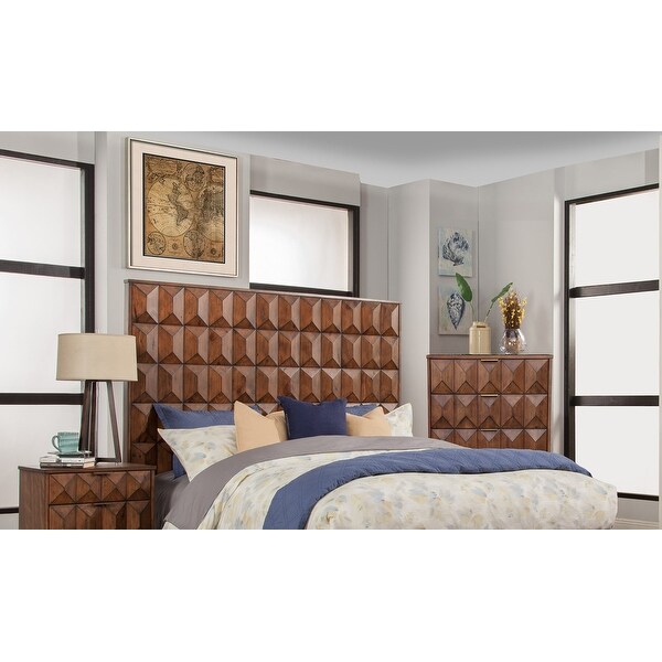 Origins by Alpine Trig Wood Headboard in Antique Brown - - 32940972