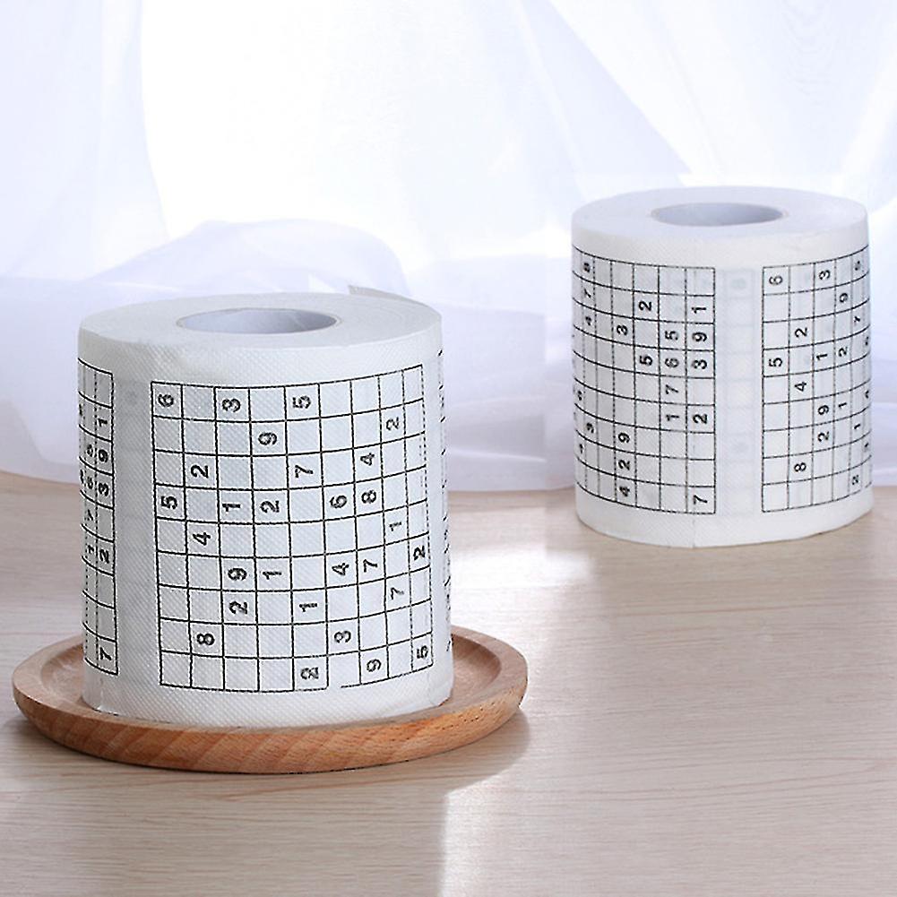 Wood Pulp Material Novelty Funny Number Sudoku Printed Bath Funny Toilet Paper