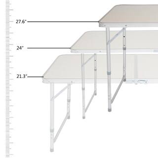 Winado 28 in. H Rectangle Plastic Folding Portable Outdoor Picnic Table 457603070556