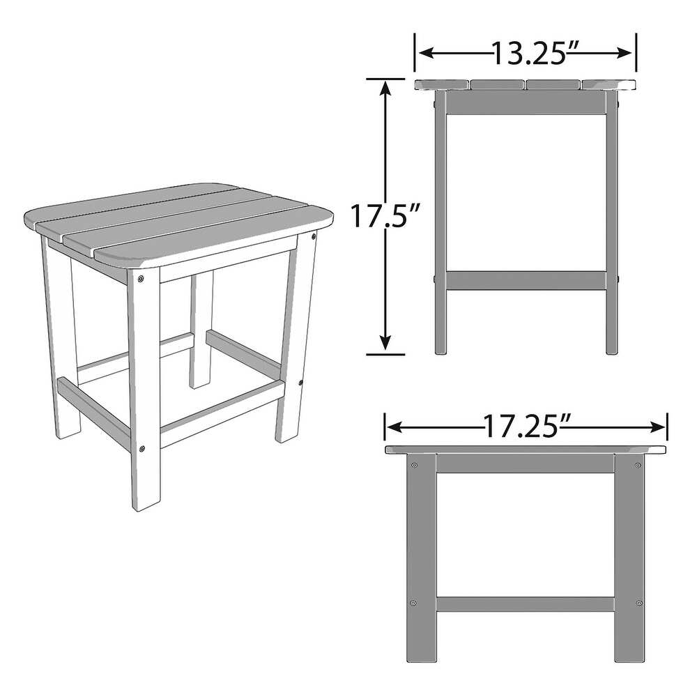 ResinTeak  Weather HDPE Recyclable Plastic Outdoor Side Table  Red