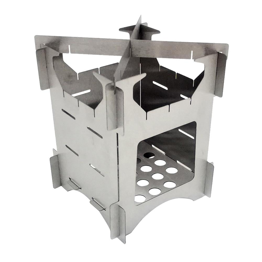 Outdoor Camping Stainless Steel Folding Wood Stove Portable Picnic Stove