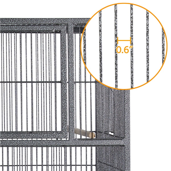 Topeakmart Stackable Metal Wide Bird Cage Divided Bird Breeder Cage with Rolling Stand for Finch Canaries Parakeets Cockatiels Budgies Black