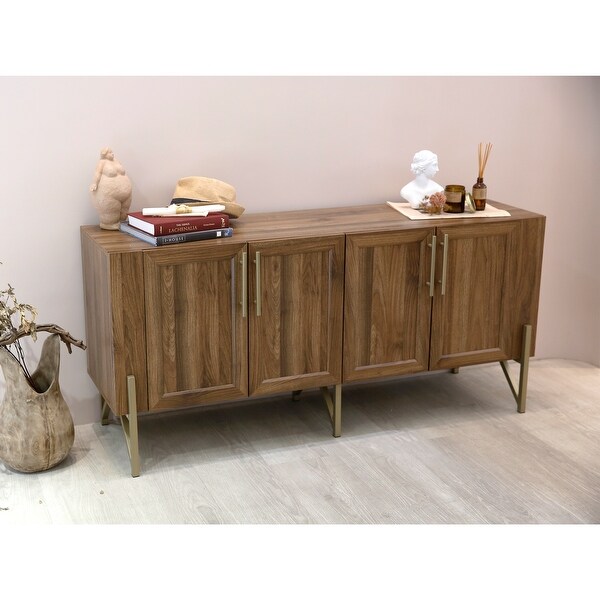 Roomfitters Walnut Finish Mid-century TV Stand Media Console - W59