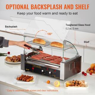 VEVOR Hot Dog Roller 7 Rollers 18 Hot Dogs Capacity Stainless Sausage Grill Cooker Machine ETL Certified GDSKCJG71400WJJY2V1