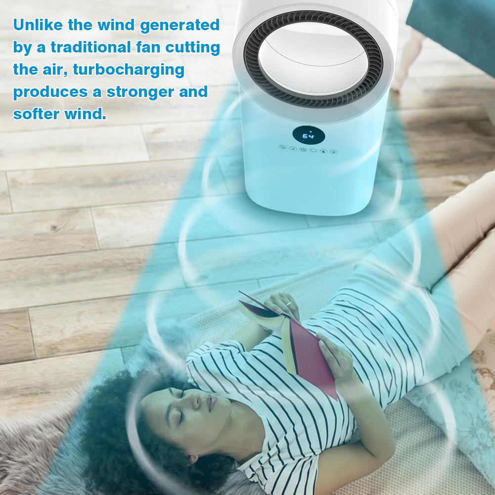 LifePlus Bladeless Evaporative Air Cooler Fan Humidifier 3 in 1 Portable Air Conditioner Indoor AC Unit Swamp Cooler Oscillating Remote Control， 32 White， 5L Water Bin