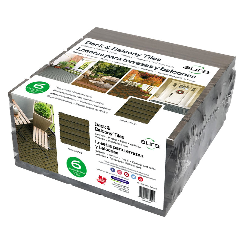 DECK TILE WALNUT 6PK