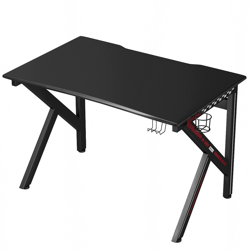 Costway Gaming Desk Gamers Computer Table E Sports K Shaped W/ Cup