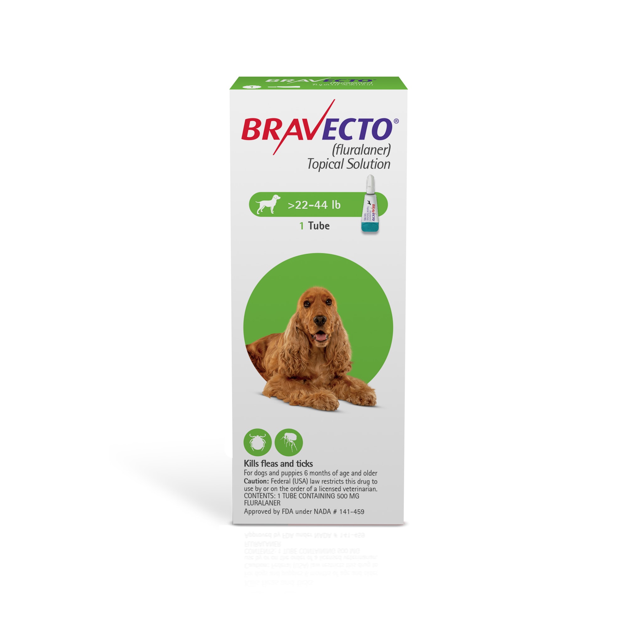 Bravecto Topical Solution for Dogs 22-44 lbs， 3 Month Supply