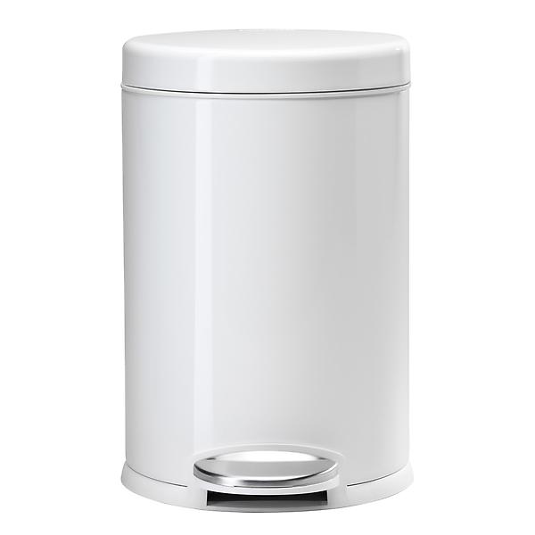 simplehuman White 12 gal Round Step Trash Can