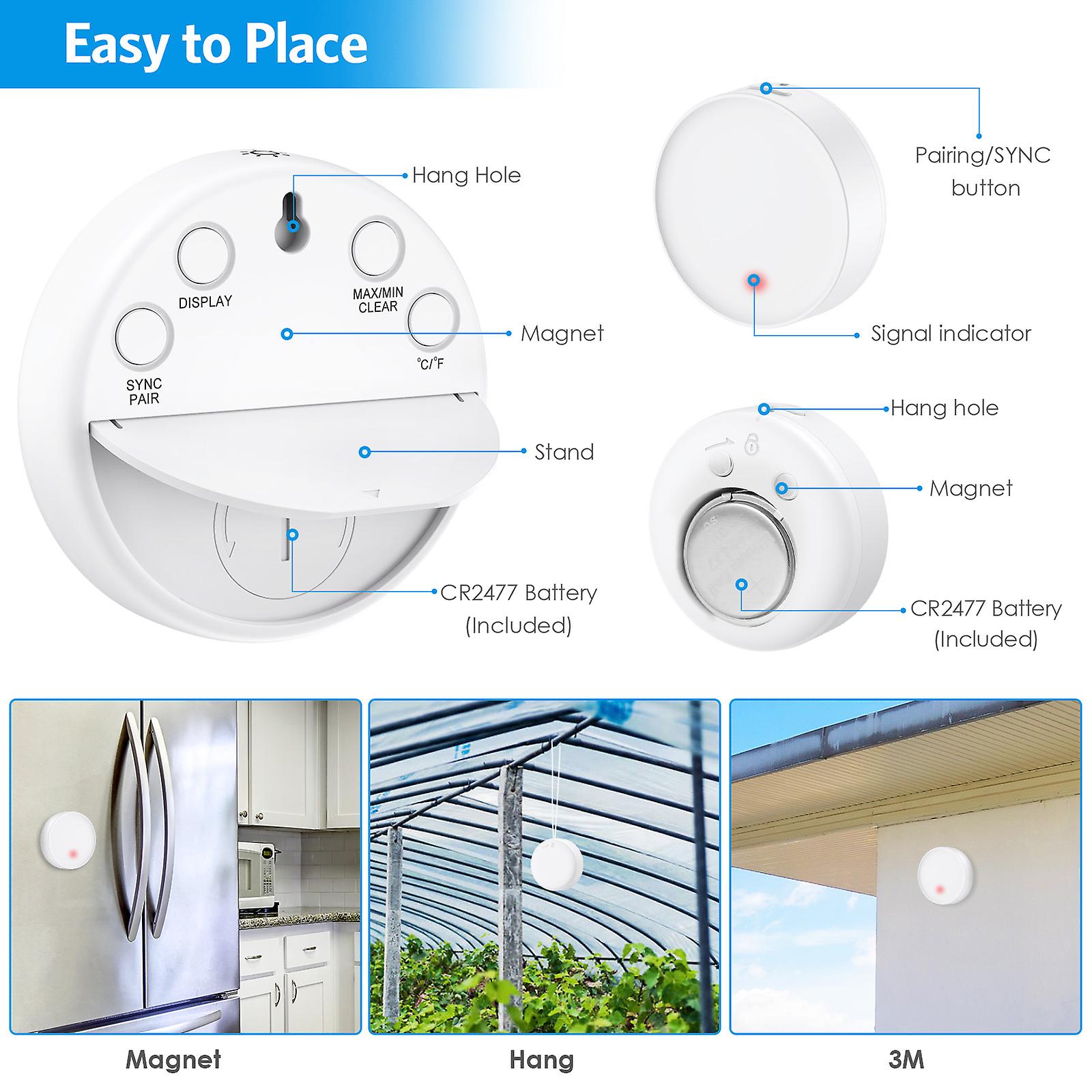 Wireless Thermometer Lcd Display Indoor Outdoor Sensor Temperature Sensor Indoor Digital Hygrometer Thermometer