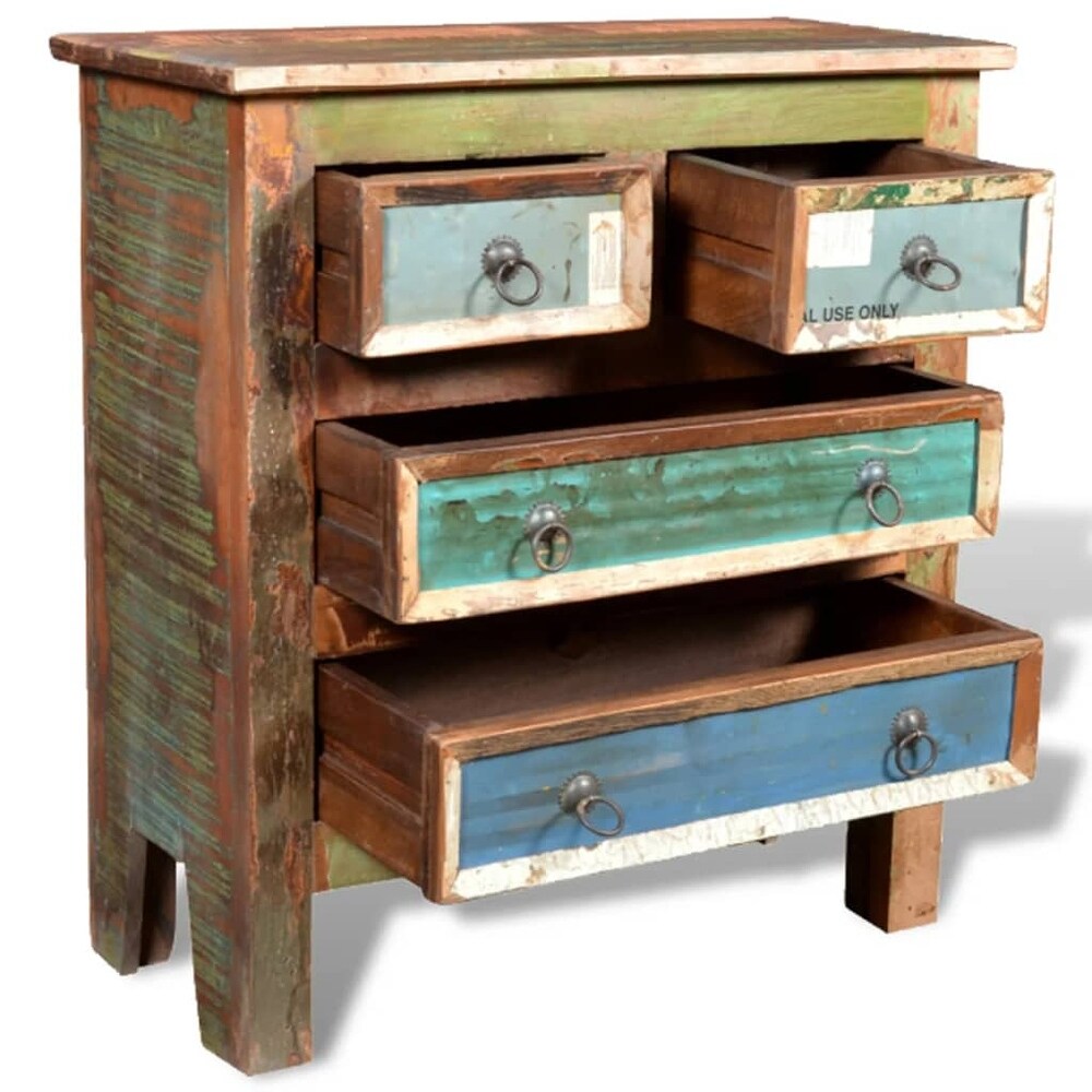 vidaXL Reclaimed Cabinet Solid Wood with 4 Drawers