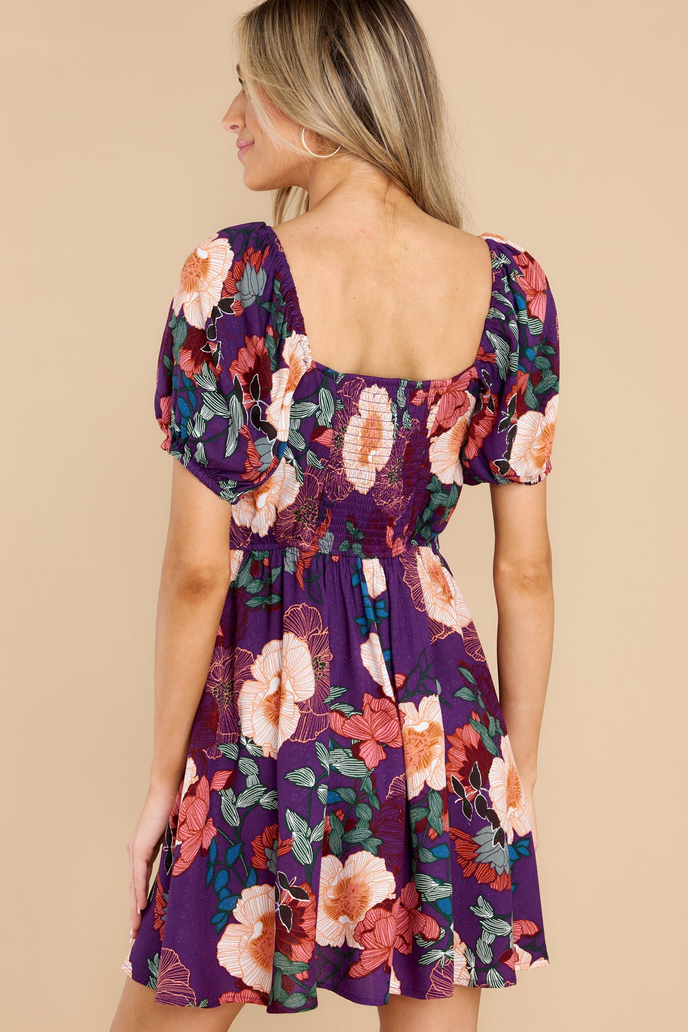 Aimee Purple Ivory Dress