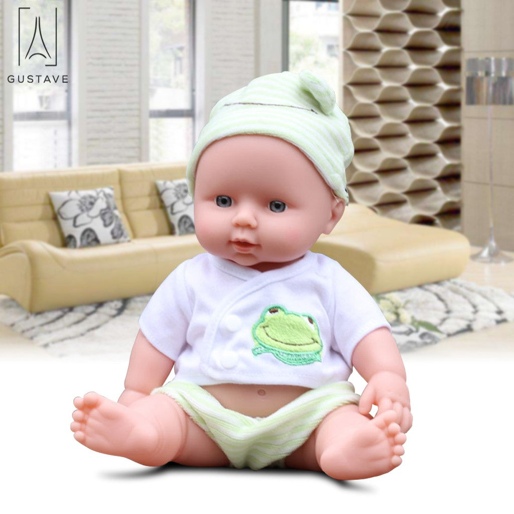 Gustave 12 inch Silicone Vinyl Reborn Baby Dolls Handmade Baby Girl Toddler Doll Toys Gifts "Green"