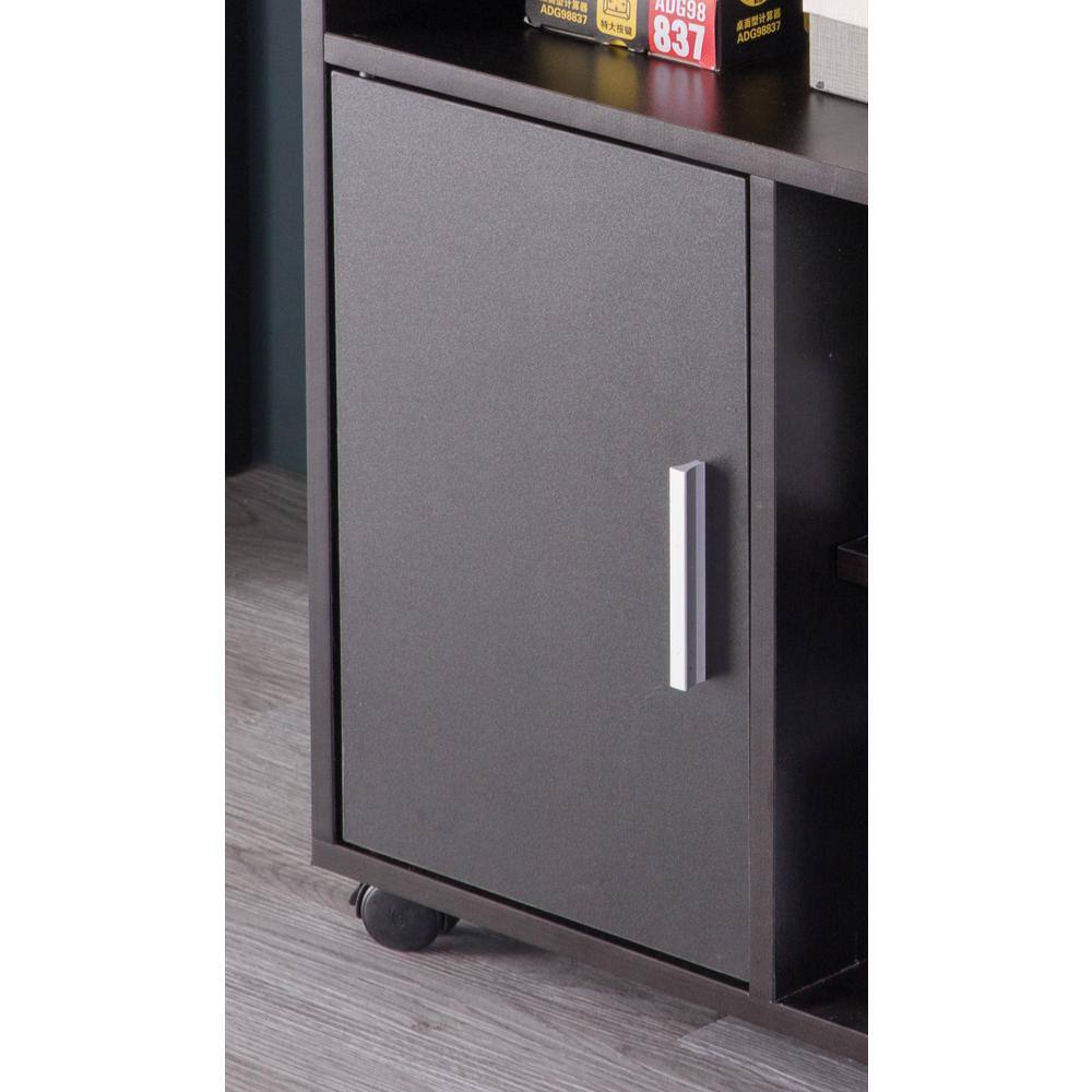 Basicwise Storage Printer Black Kitchen Storage Stand with Casters QI003556.B