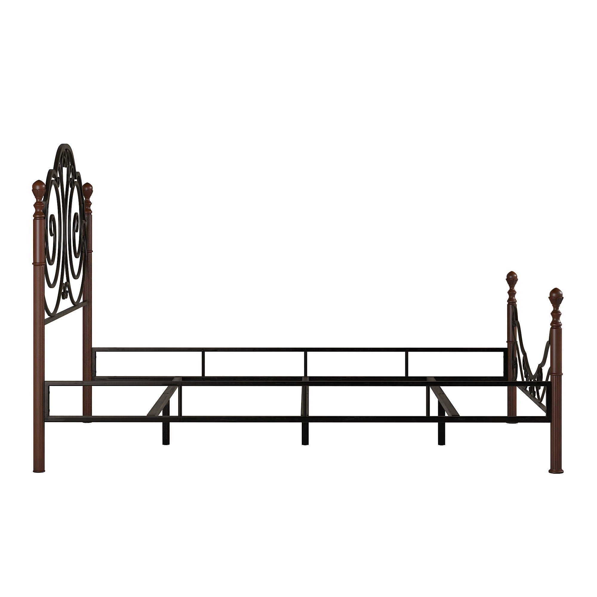 Weston Home Adison Graceful Scroll Bronze Iron Bed, King