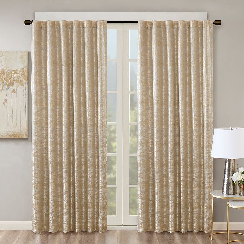 SunSmart Odessa Jacquard 100% Blackout 1-Panel Lined Window Curtain