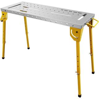 VEVOR 46 in. x 18 in. Welding Table Steel Folding Industrial Workbench with 1000 lbs. Load Capacity Adjustable Height HJTYCWBD14618JCDAV0