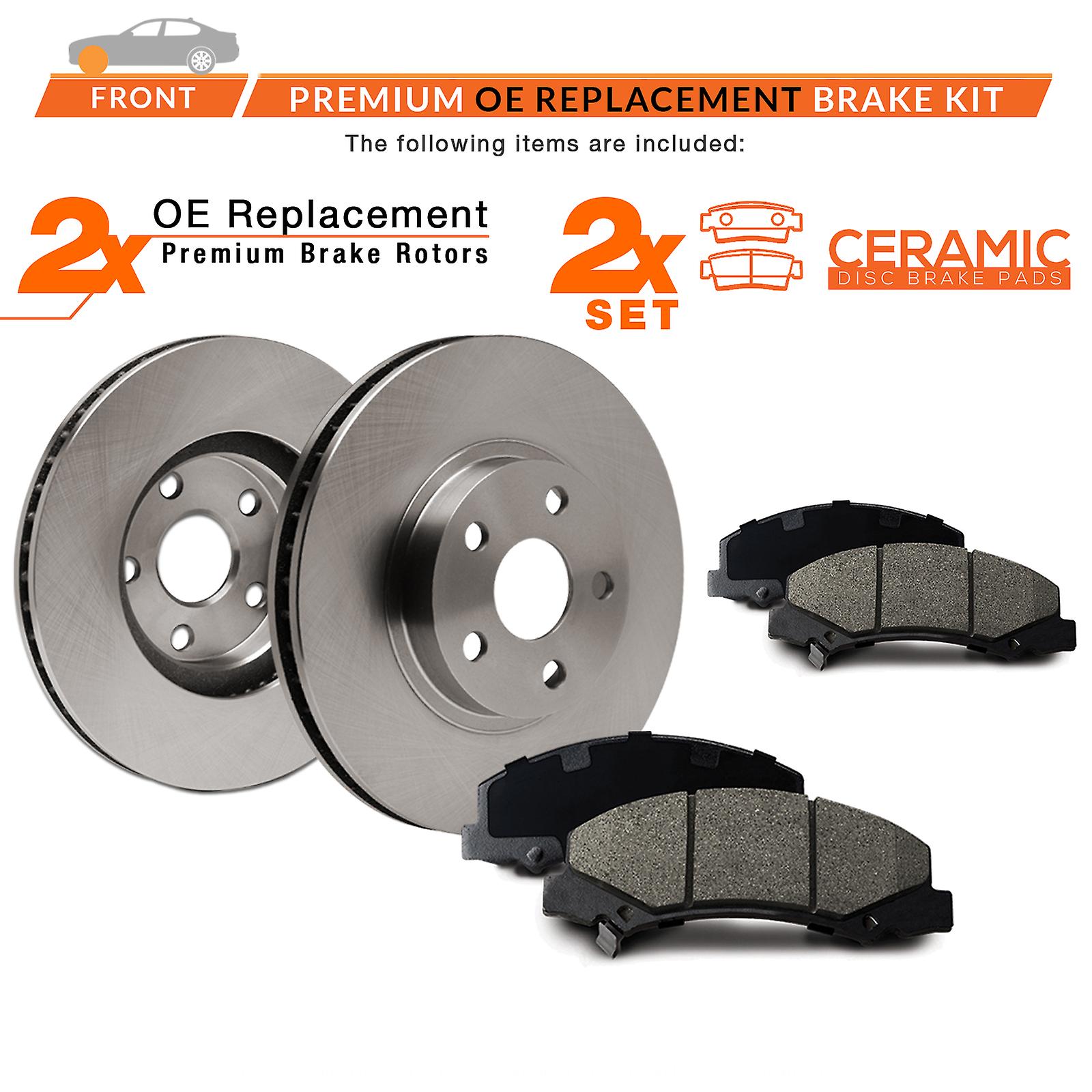 [Front] Rotors w/Ceramic Pads OE Brakes (2006 07 08 09 10 2011 Chevy HHR)