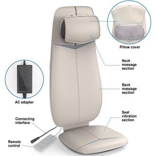 RENPHO Neck and Back Massage Cushion S-Shaped 5-Speed in White PUS-RF-BM076-WH