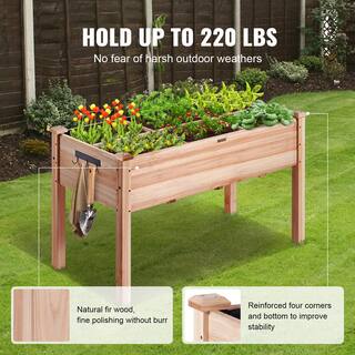 VEVOR 4 ft. x 2 ft. x 2.5 ft. Raised Garden Bed Wooden Planter Box with Legs Elevated Outdoor Planting Boxes GJS1205876CM1TDFMV0