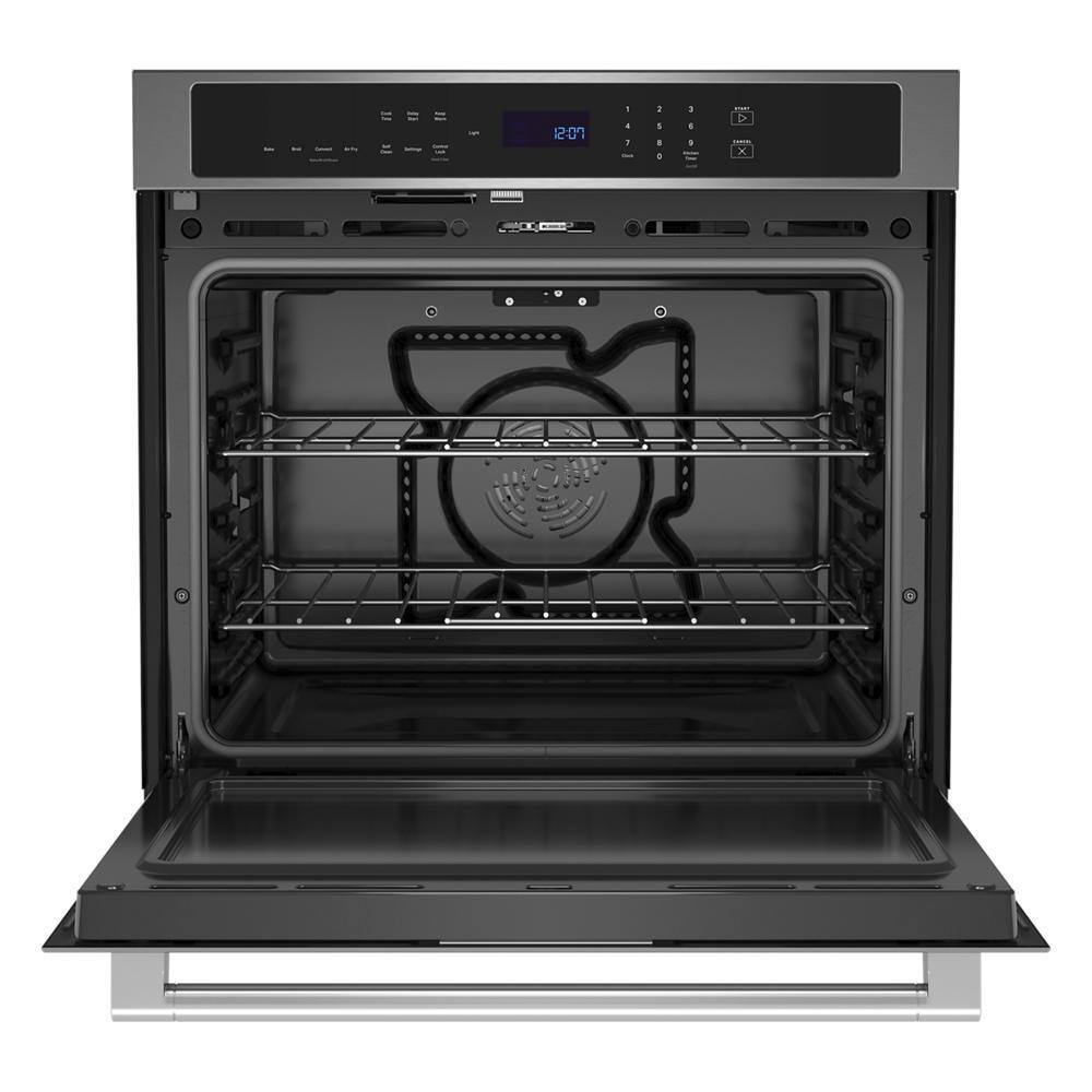 Maytag 27 in. Single Electric Wall Oven with Convection Self-Cleaning in Fingerprint Resistant Stainless Steel MOES6027LZ