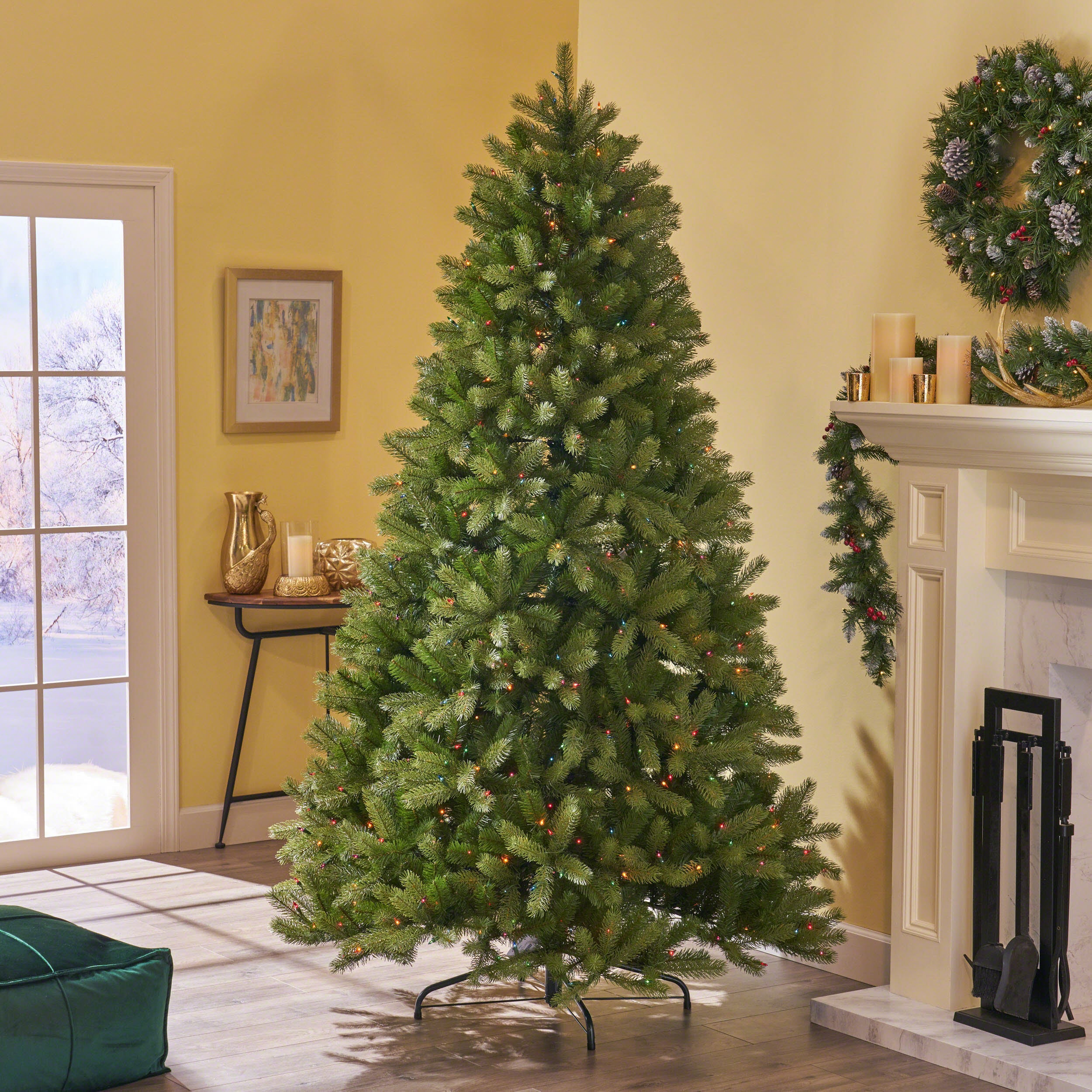 7-Foot Mixed Spruce Hinged Artificial Christmas Tree