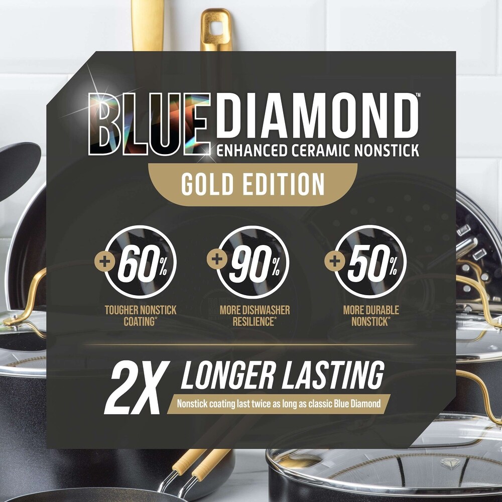 Blue Diamond Gold Edition Healthy Ceramic Nonstick 10\