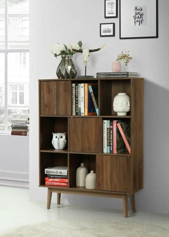 Montage Walnut Mid Century Bookcase