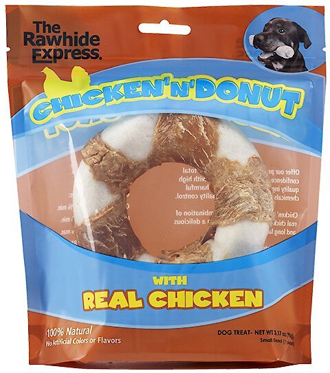 The Rawhide Express Chicken 'n Donut Dog Treat， 4-in