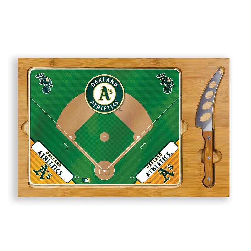 Picnic Time Oakland Athletics Icon Rectangular Cutting Board Gift Set