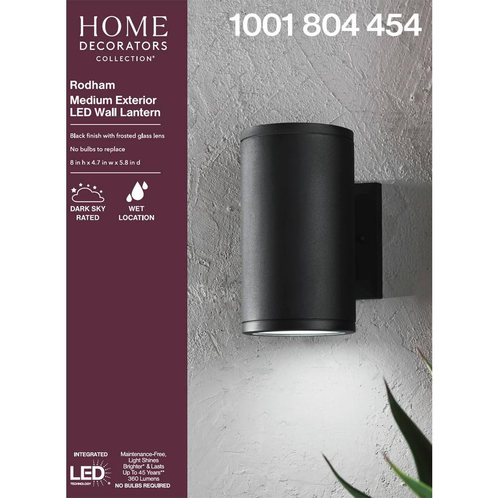 Home Decorators Collection Rodham Black LED Outdoor Wall Lantern Sconce IZC1691L-2