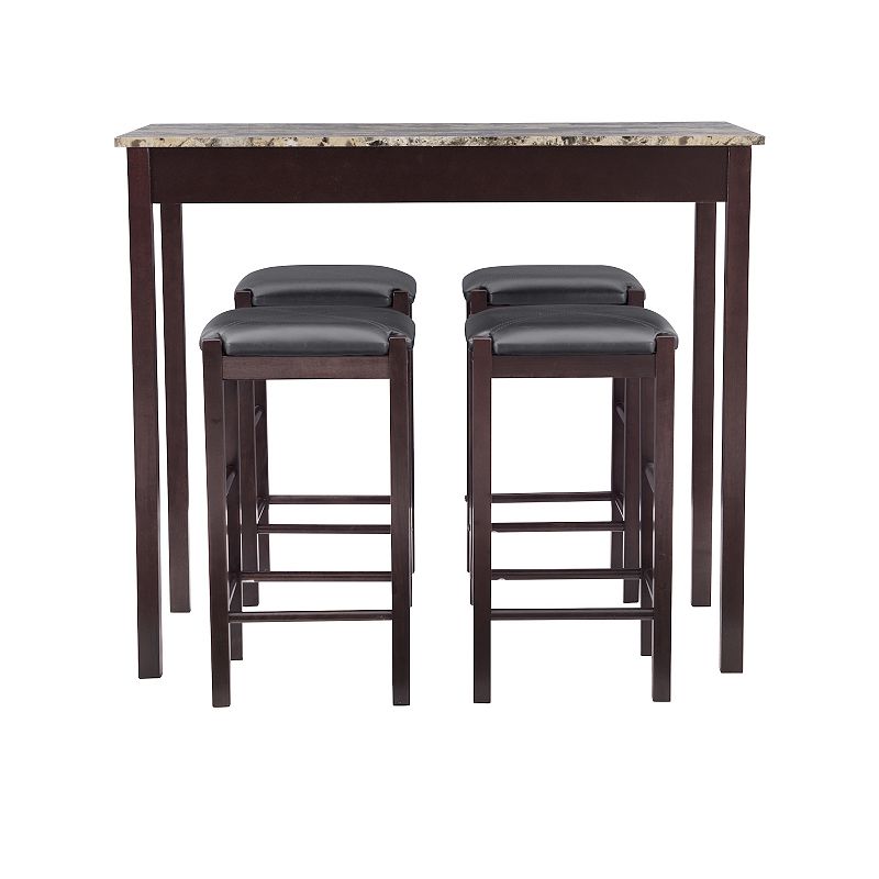 Linon Lancer Bar Table and Stool 5-piece Set