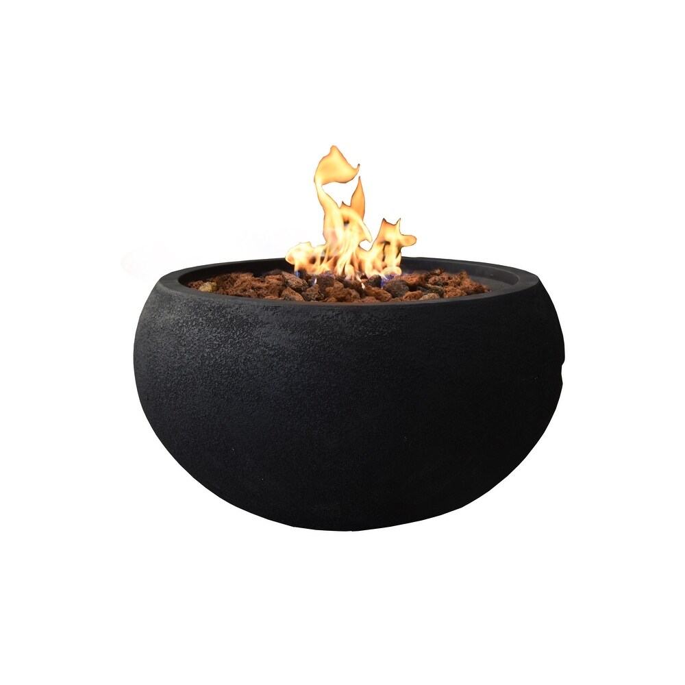 Modeno York Concrete Fire Table  Black  Natural Gas  40 000 BTUs