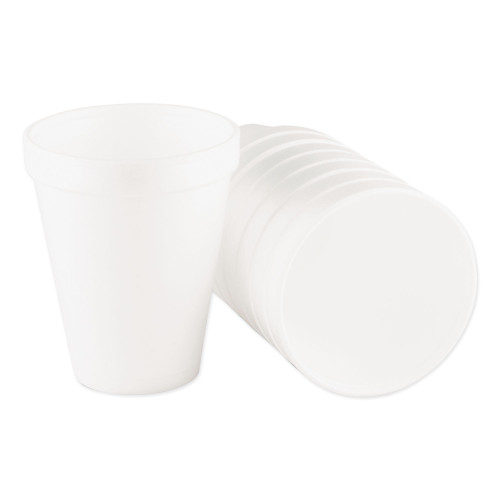 Dart Foam Drink Cups， 10 oz， White， 25/Bag， 40 Bags/Carton (10J10)