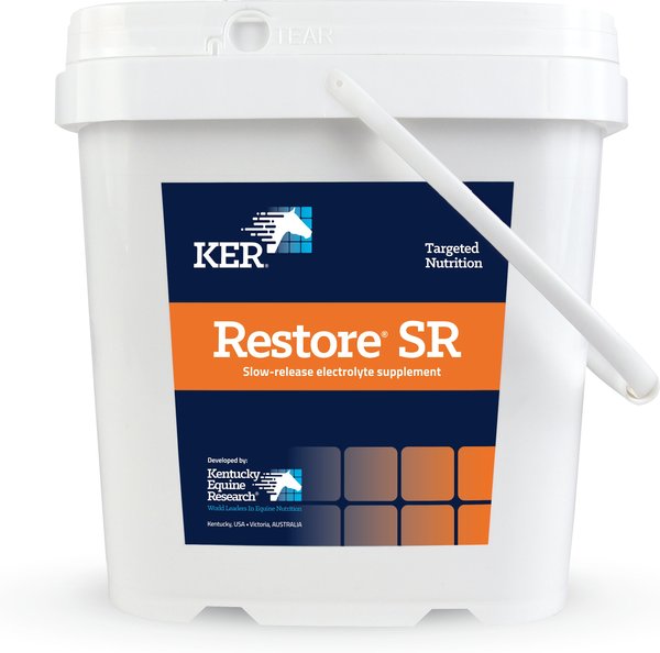 Kentucky Equine Research Restore SR Slow-Release Electrolyte Powder Horse Supplement， 9.9-lb bucket