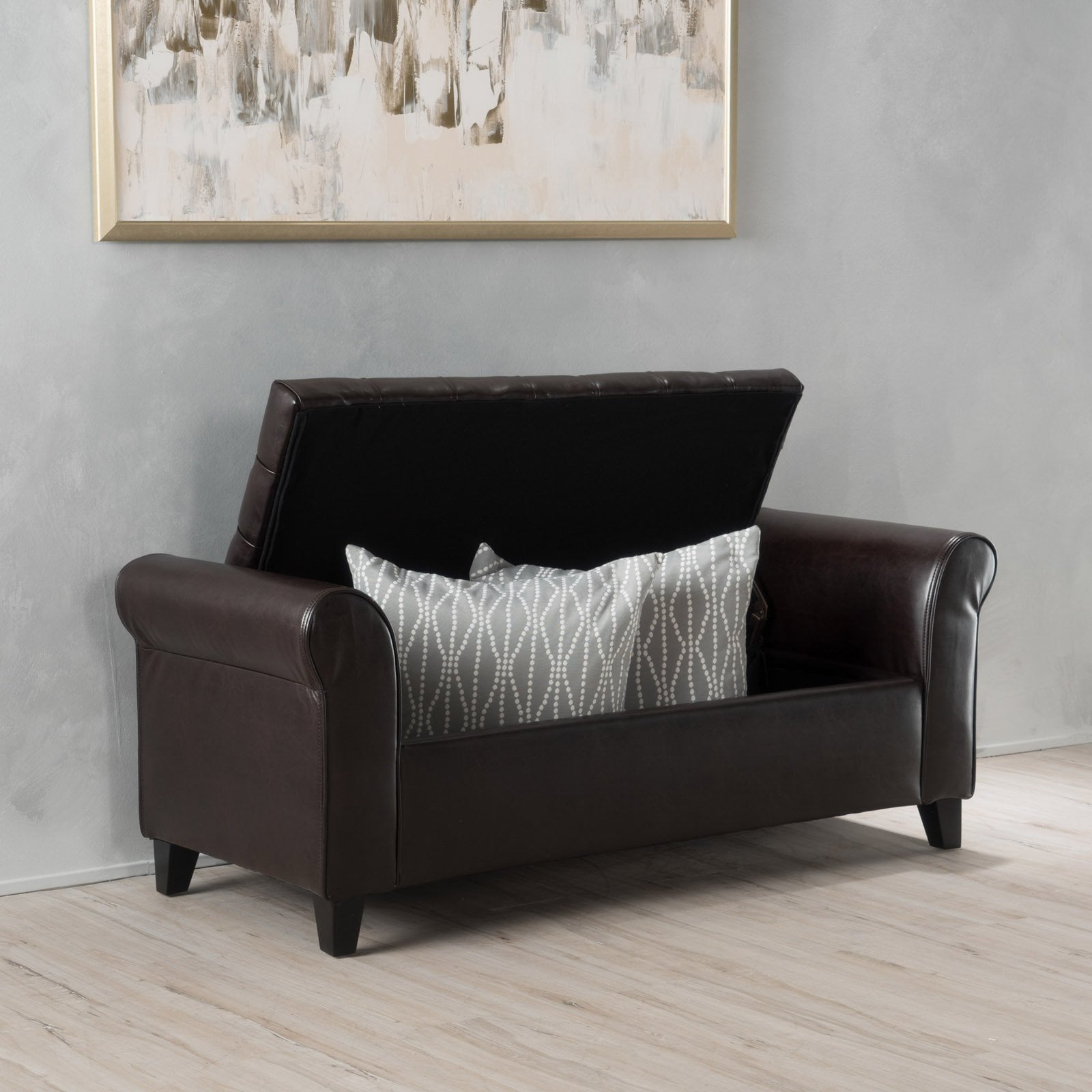 Ultima Leather Armed Indoor Storage Bench