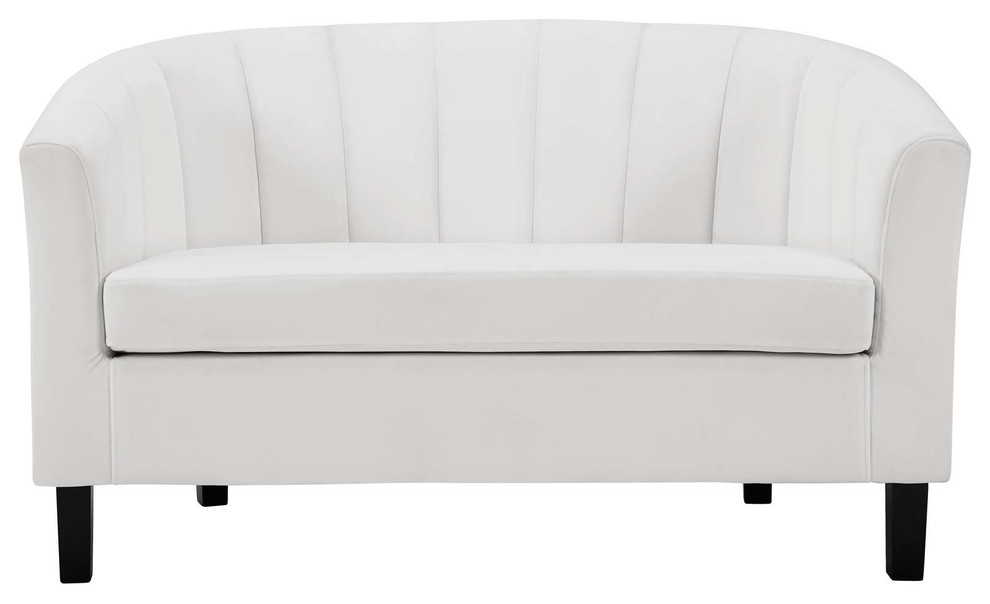 Modern Contemporary Tufted Loveseat Sofa  Velvet Fabric   Transitional   Loveseats   by House Bound  Houzz