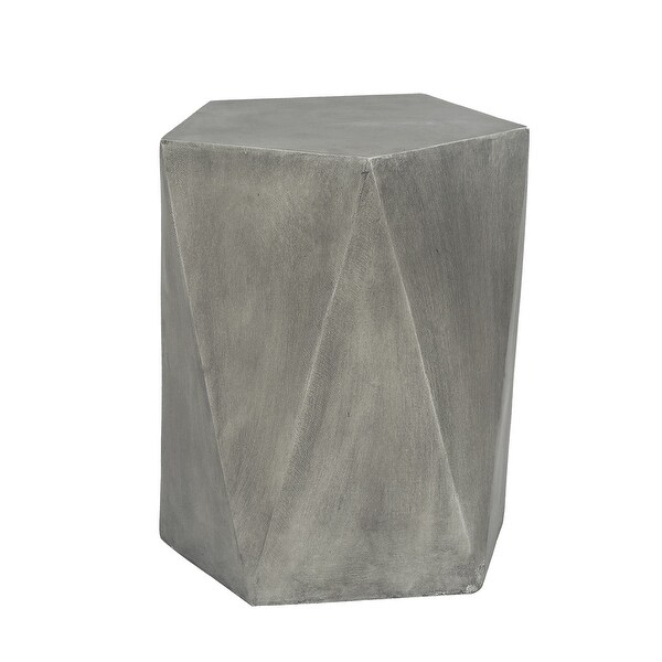 Adeco Modern Concrete Indoor Outdoor Hexagon Side Table