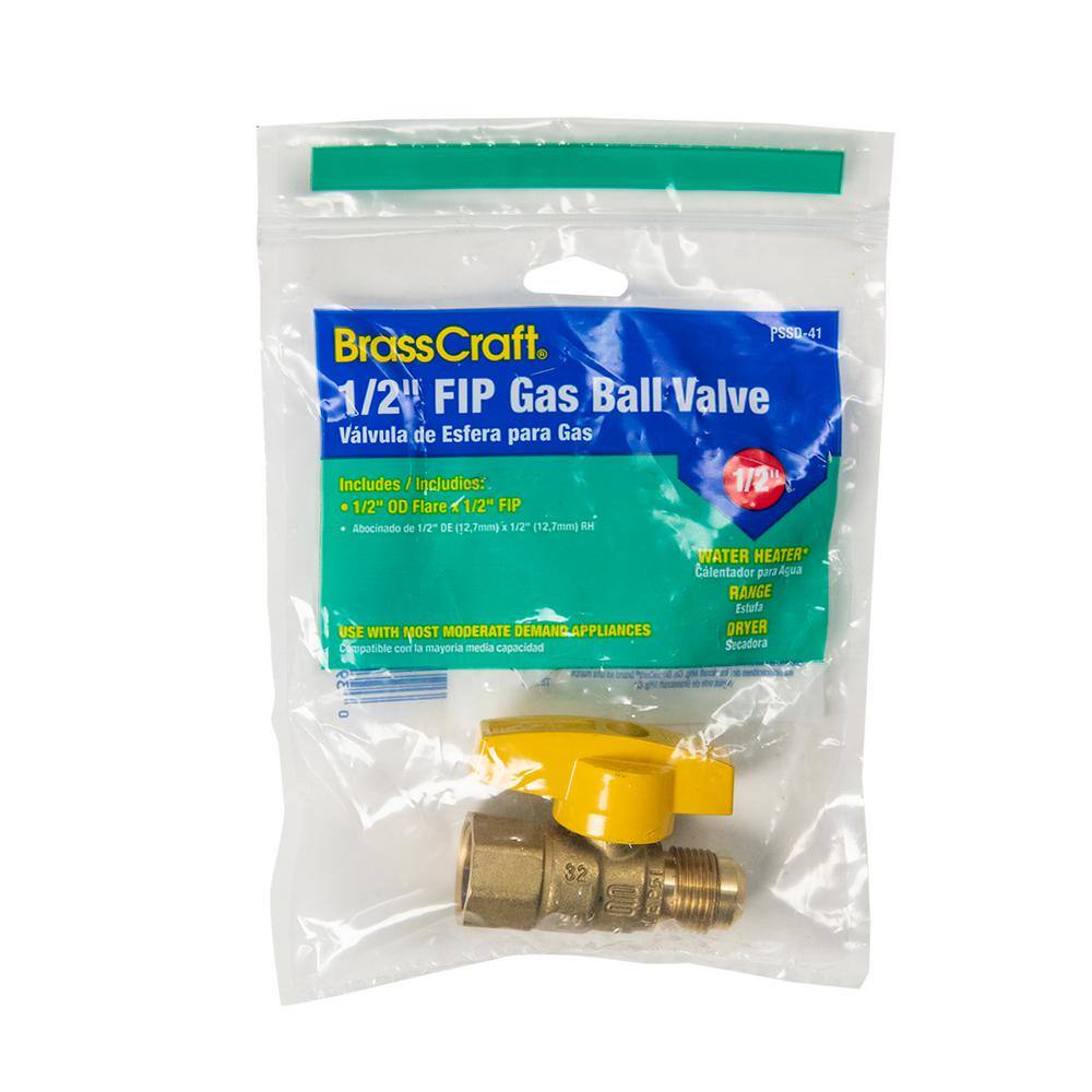 BrassCraft 12 in. OD Flare x 12 in. FIP Gas Ball Valve PSSD-41