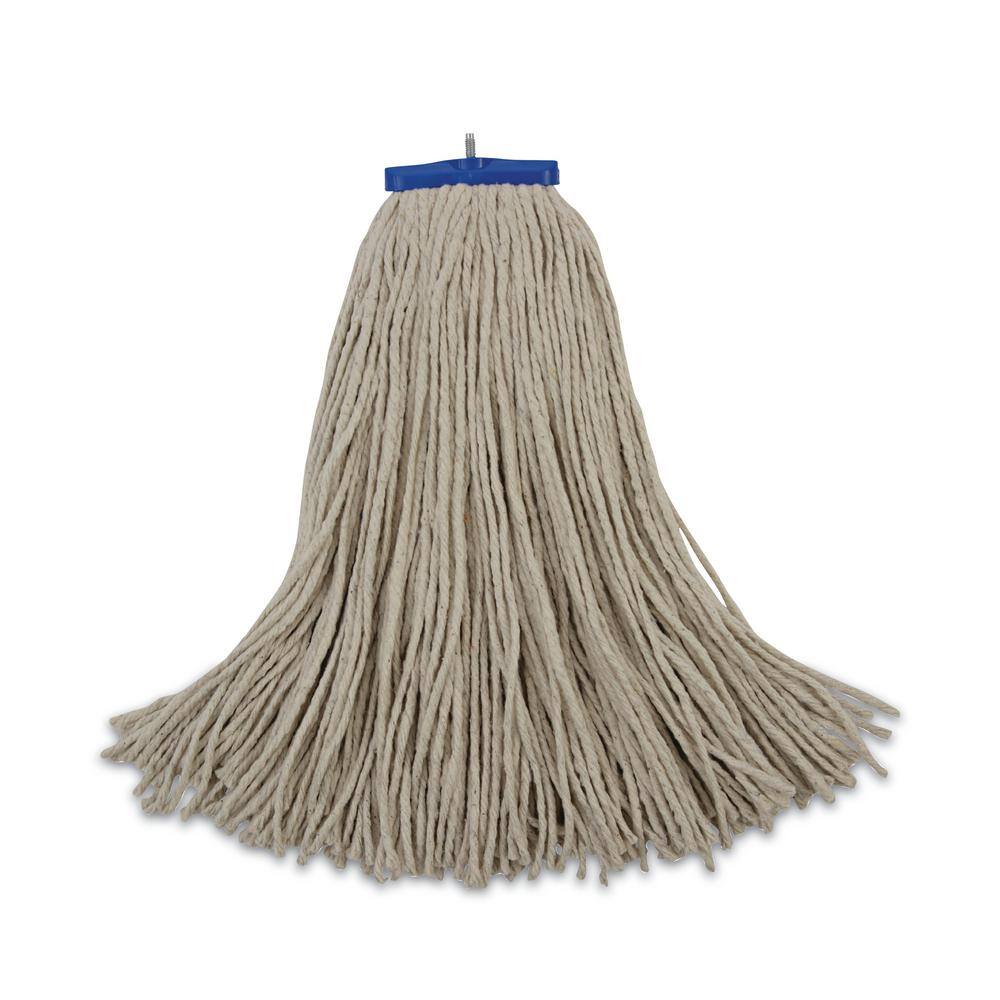 Boardwalk Cotton Cut-End Lie-Flat Wet Flat Mop Mop Head 24 oz. White (12-Carton) BWK724CCT