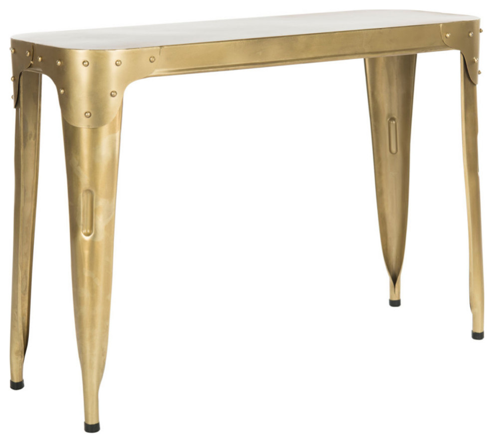 Sheena Iron Console Table Gold   Industrial   Console Tables   by Virgil Stanis Design  Houzz