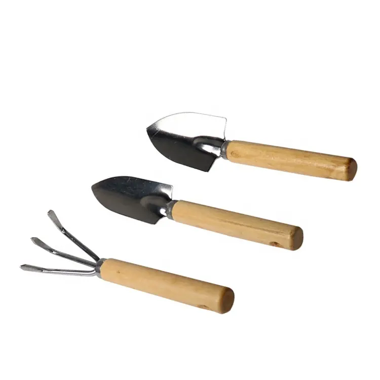 Stainless Steel Mini Shovel Gardening Tools Planting Flowers Wood Handle Gardening Tools Hand Digging Tools Set