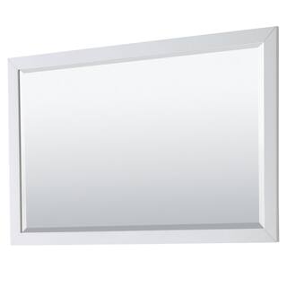 Wyndham Collection Daria 58 in. W x 36 in. H Framed Rectangular Bathroom Vanity Mirror in White WCV2525M58WHT