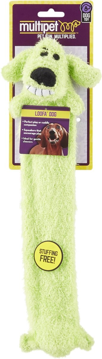 Multipet Loofa Light-Weight Squeaky Stuffing-Free Dog Toy， Color Varies