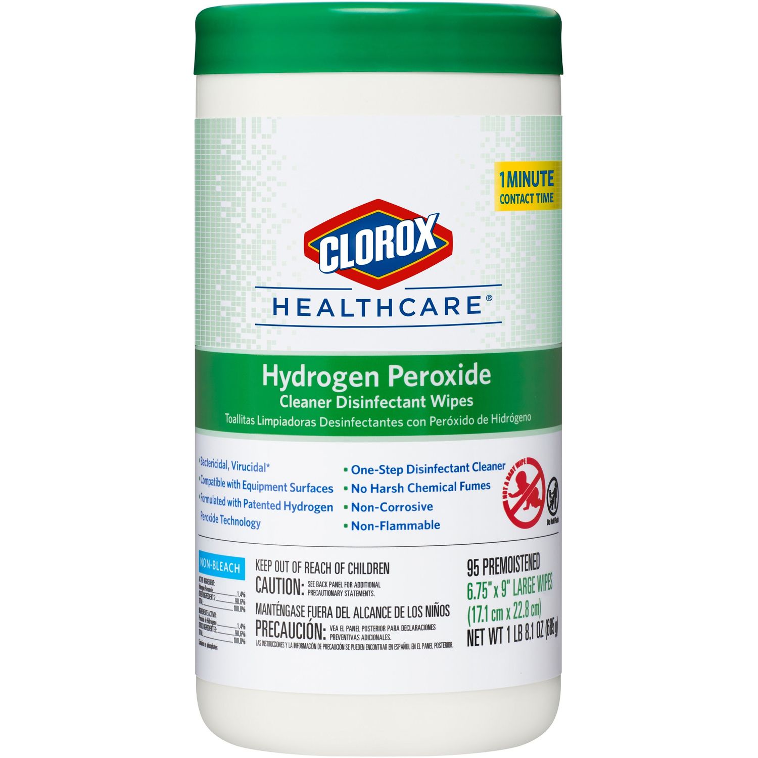 Hydrogen Peroxide Cleaner Disinfectant Wipes by The Clorox Company CLO30824