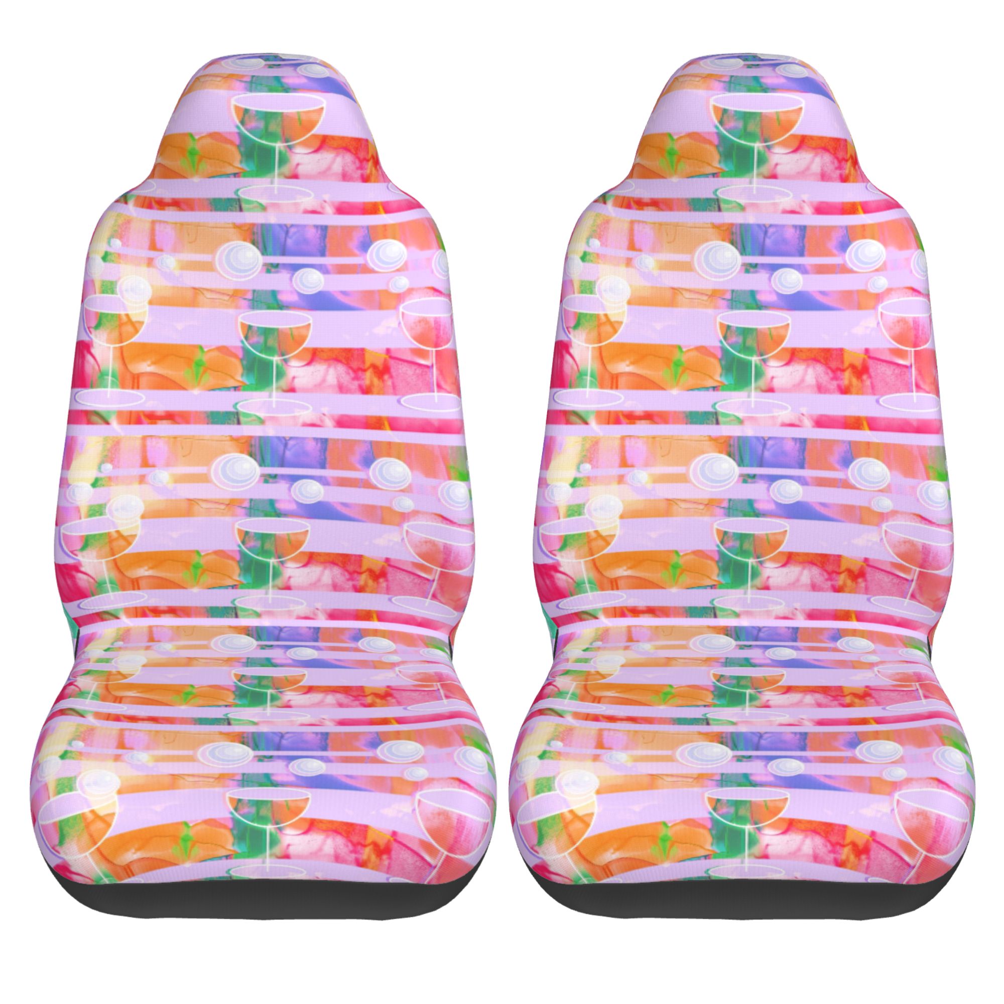 ZICANCN Car Seat Cover Watercolor Drink Patterns Car Front Seat Covers Protectors ， Automotive Seat Covers for Cars Trucks Suv