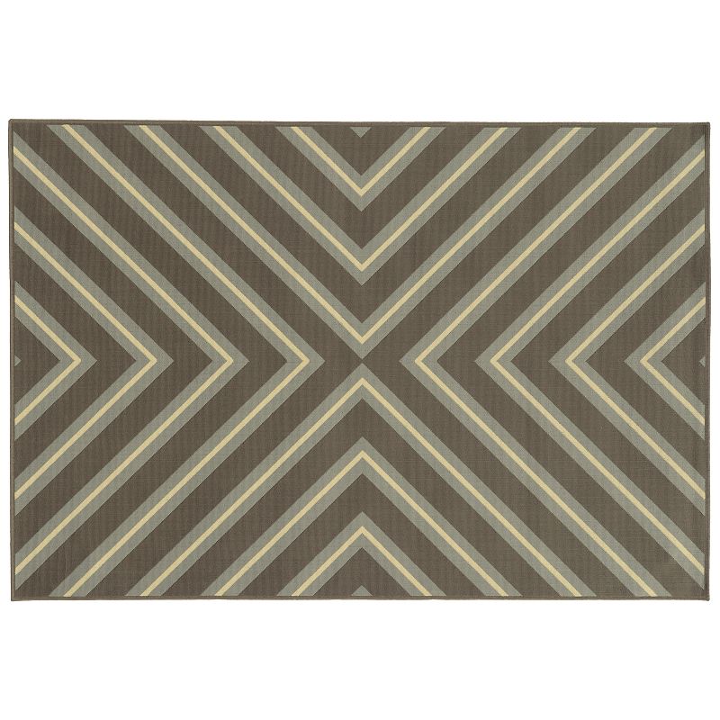 StyleHaven River Geometric Diamond Indoor Outdoor Rug