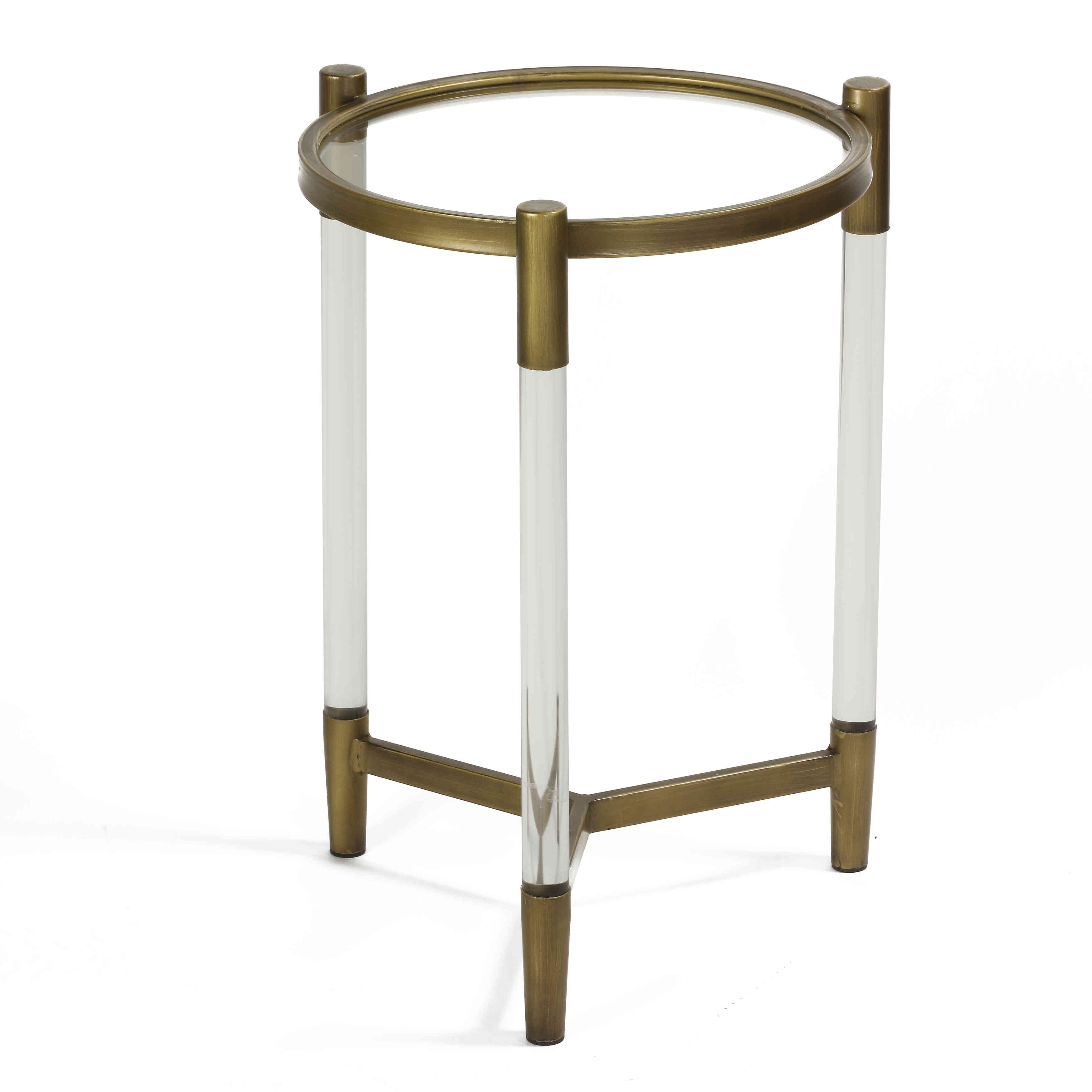 Cortesi Home Claro Round Acrylic End Table