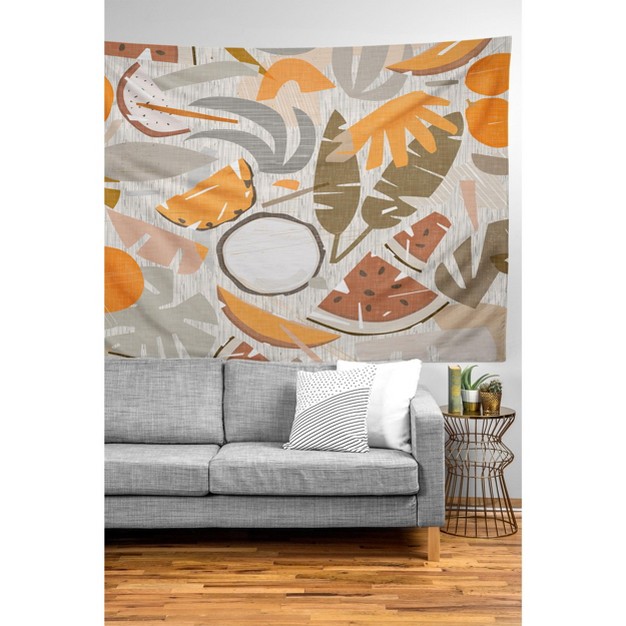 Evamatise Tiki Picnic Mid Century Modern Tapestry Society6