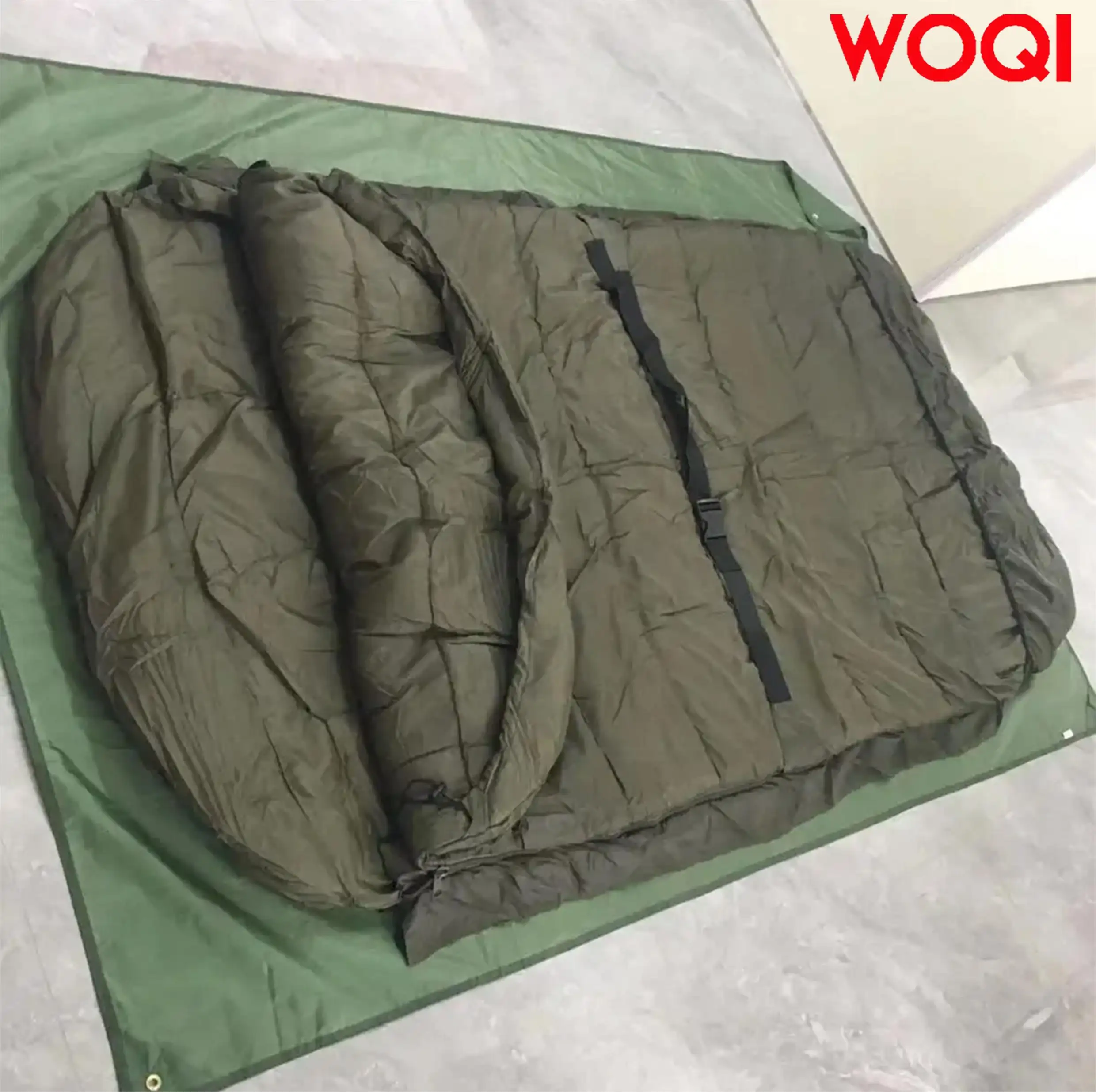 WOQIi Customized Cold Weather Double Single Size Silk Cotton Envelop Bed Sleeping Bag For Camping